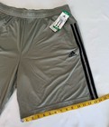 Adidas Aeroready Soccer Shorts Mens Xl Gray Black Stripe Athletic Nwt