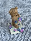 Vgt Estate Resin Bear By Avon  Bear Walking In The Flowers With Basket