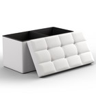30  Storage Ottoman Bench Tufted Poufs Upholstered Lift Top Footrest Stool White
