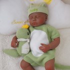 18 9 Inch Silicone Reborn Baby Dolls Lifelike Newborn Girl Dolls Dark Brown