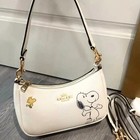 Cbj76 Coach X Peanuts Chalk Multi Teri Shoulder Bag Snoopy Outlet Products Nwt