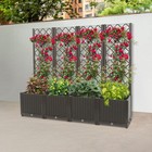 Planter For Climbing Plant Planter Box 4 Pcs Plastic Plant Box With Trellis New
