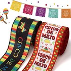  2 Rolls 10 Yards Mexican Fiesta Wired Edge Ribbon  2 5inch Cinco De Mayo 