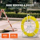 Fish Tape Puller Fiberglass 600 Ft 5 16 In Wire Cable Running Duct Rodder