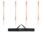 Rockville 4x Rock Saber White Wireless Dmx Dj Battery Tube Lights stands bag
