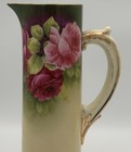 Antique Victorian Porcelain Pitcher Vase With Gold Gilt  Florals Germany 1880s