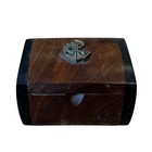 Wooden Box Anchor Trinket Nautical Maritime Hinged Lid Authentic Models 2x1 75   