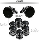 Cuff Links Mens Stainless Steel Cufflinks Tuxedo Studs Buttons Set