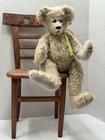 Vintage 14   signed Mohair Jointed Tan Teddy Bear Signed By Artist