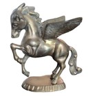 Heavy Vintage  Brass Pegasus Mythical Rearing Winged Horse Statue