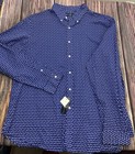 New Nwt Polo Ralph Lauren Long Sleeve Shirt Blue Geometric Classic Fit Mens 2xl