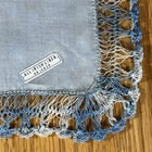 Vintage All Irish Linen Handkerchief Blue Lace Fringe Cottagecore Wedding