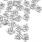 100pcs Heart Shape Charms Handmade Metal Labels Printed Made With Love Tag Label