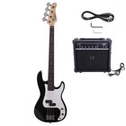 Black 4 Strings Basswood Electric Guitar Bass With 20 Amp