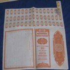 1945 Reading Railroad Stock Certificate With Bond Coupons Transportation Trains