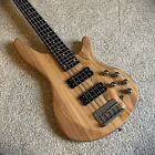 Natural 5-string Electric Bass Guitar With H-h Pickups  24-fret Laurel Fretboard