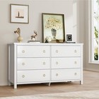 6 Drawers Dresser Double Wood Storage Dressers Chests Of Drawers For Bedroom