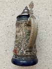 Vintage German Beer Stein Auf Der Alm Collectable Pewter Lidded Handmade Germany