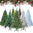 Artificial Holiday Christmas Tree With Led Lights pre-lit pine Cone 4 5 6 7ft Us
