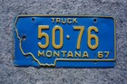 1967 Montana Truck License Plate   50 - 76