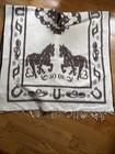 Mexican Gaban Blanket Poncho Adult Horse Themed Can Be Reversed Wool Cotton