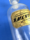 C 1890 9 5 h Apothecary Bottle   Stopper  menth v   Menthol  Reverse Glass Label