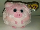 Ty Beanie Ballz - Beans The Pig  5 Inch  New Mwmts Stuffed Animal Ball Toy