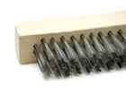Wire Scratch Brush With Wood Shoe Handle - Stainless Steel - 12 Pack