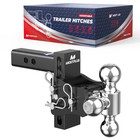 2  Receiver 6  Drop Tow Hitch Adjustable Tri-ball Mount Trailer Hitch 15000lbs