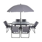 8-piece Outdoor Patio Dining Set   Umbrella Table Folding Chair Garden Furniture