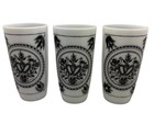 Rare Vtg Hazel Atlas Milk Glass Tumblers Love Birds Dutch Folk Art Embossed Set