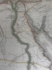 1843 Egypt Original Map  Engraving With Hand Colored Outlines  Atlas Of World