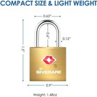 4 Pack Tsa Approved Luggage Locks With Keys Travel Suitcase Padlock Copper Steel