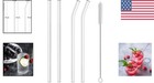 5-piece Reusable Borosilicate Glass Straws Set - Eco-friendly   Dishwasher Safe