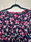 Joules T Shirt Harbour Top Navy Floral Womens Size 4 Long Sleeve Blouse New