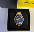 Invicta Men s Watch Pro Diver Quartz Blue Dial Yellow Gold Steel Bracelet 26974