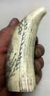 Scrimshaw Sperm Whale Resin Reproduction Tooth    Mercury  