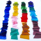 2 2lb Transparent Mixed-color Stained Glass Scraps - Irregular Mosaic Fragmen   