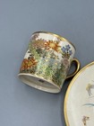 Antique Japanese Meiji Satsuma Ware Gilt Floral Butterfly Cup   Saucer Set