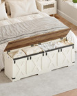 Hzuaneri 59  Storage Chest  Large Storage Trunk With 2 Hinges  Farmhouse Wooden