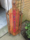 Vintage 1960s Olympian Wooden Snow Sled With Metal Runners  Good Condition