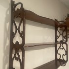 Vtg Ornate Wood 3 Tier Wall Shelf Scroll Flower Fretwork Hanging Antique 