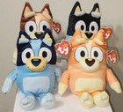 Ty Beanie Baby Set Of 4 Bluey  Bingo  Bandit   Chilli Heeler 6-7  Dog Plush Toys