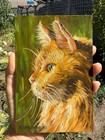 Original Oil Painting Animal Portrait Custom Cat  Pet   6x4 Inch