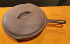 Cast Iron No 8 10 5 8  Skillet Chicken Fryer Dimpled Lid Vintage older Piece