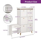 White Modern Shoe Cabinet With 3 Flip Drawers Shoe Bench With Seat For Entryway