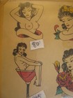 Vintage Old Tattoo Flash    Shop Used  14   X 11             Ladies  