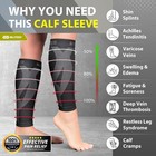 Blitzu Calf Compression Sleeve For Men   Women Footless Xx-large  Black 