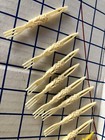 Vintage Tiki Style Cocktail Forks Plastic Appetizer Picks Mcm Lot Of 8