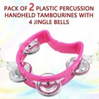 Cheerock 2-pack Plastic Percussion Handheld Tambourines With 4 Jingle Bells     